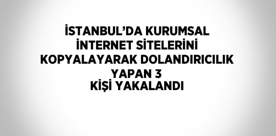 İSTANBUL’DA KURUMSAL İNTERNET SİTELERİNİ KOPYALAYARAK DOLANDIRICILIK YAPAN 3 KİŞİ YAKALANDI