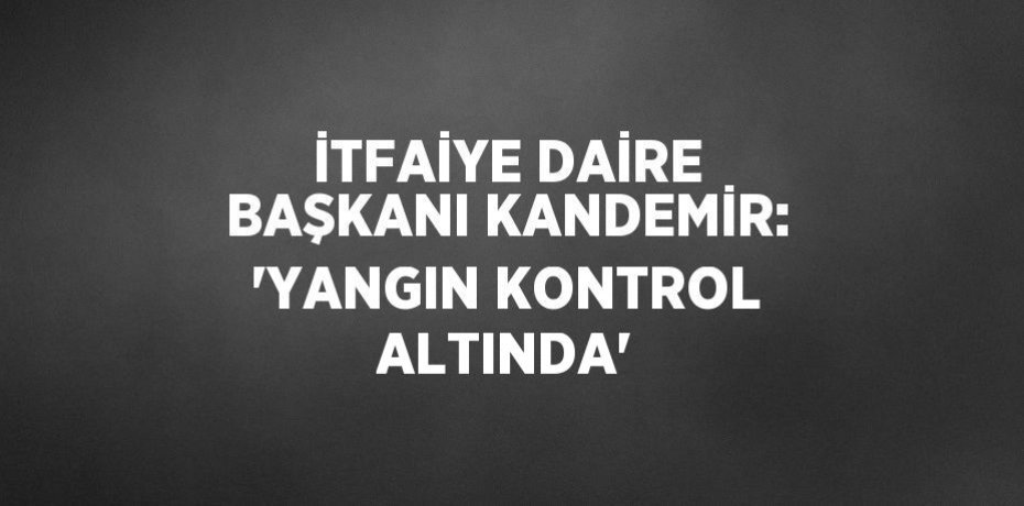 İTFAİYE DAİRE BAŞKANI KANDEMİR: 'YANGIN KONTROL ALTINDA'