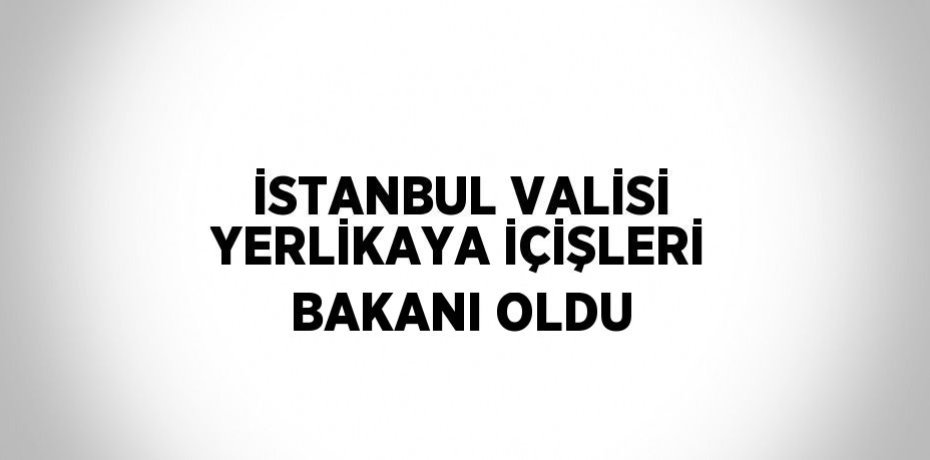 İSTANBUL VALİSİ YERLİKAYA İÇİŞLERİ BAKANI OLDU