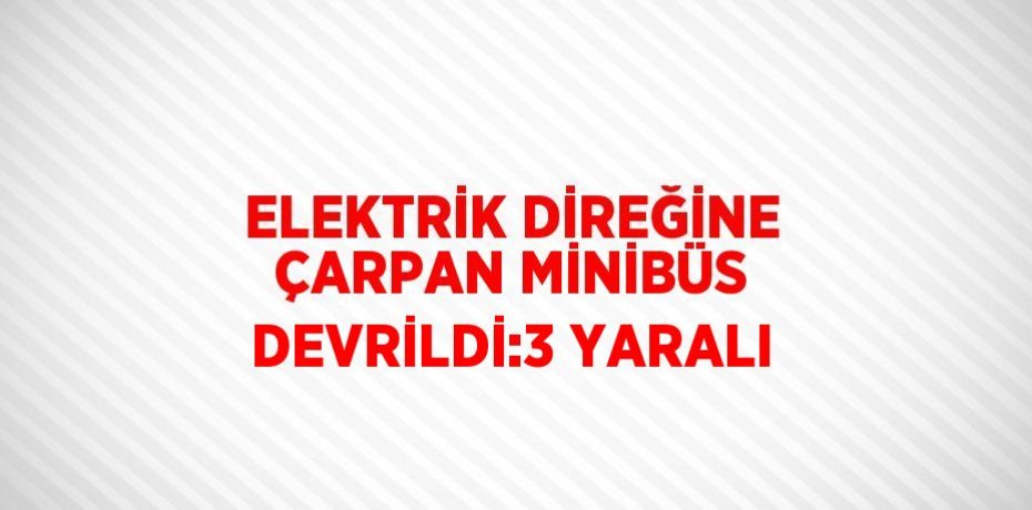 ELEKTRİK DİREĞİNE ÇARPAN MİNİBÜS DEVRİLDİ:3 YARALI