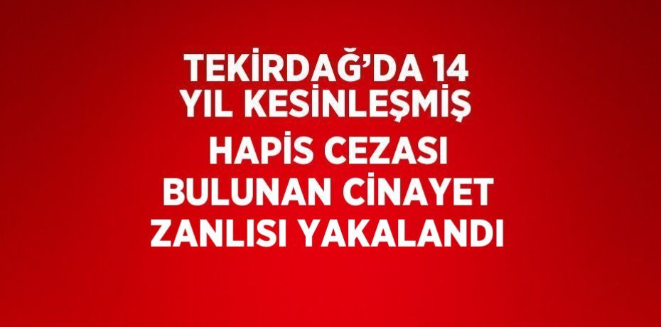TEKİRDAĞ’DA 14 YIL KESİNLEŞMİŞ HAPİS CEZASI BULUNAN CİNAYET ZANLISI YAKALANDI