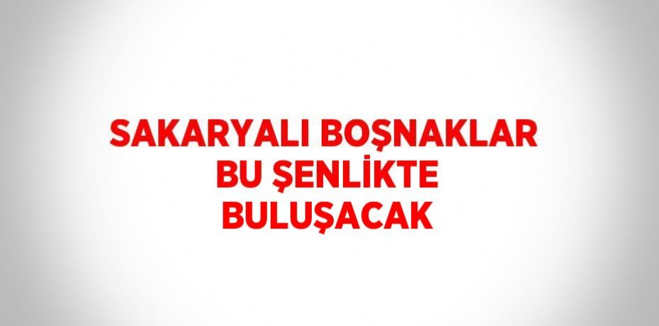 SAKARYALI BOŞNAKLAR BU ŞENLİKTE BULUŞACAK