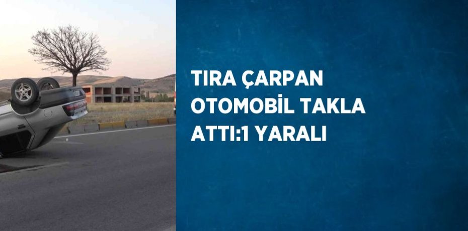 TIRA ÇARPAN OTOMOBİL TAKLA ATTI:1 YARALI
