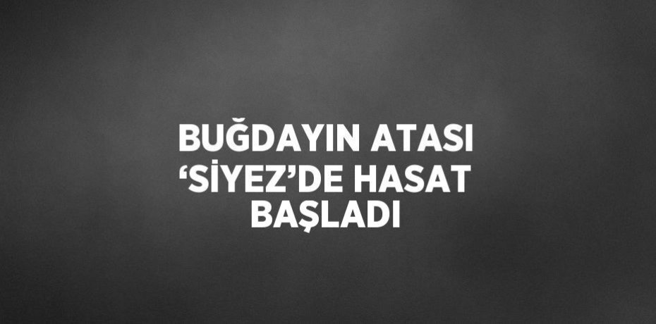 BUĞDAYIN ATASI ‘SİYEZ’DE HASAT BAŞLADI