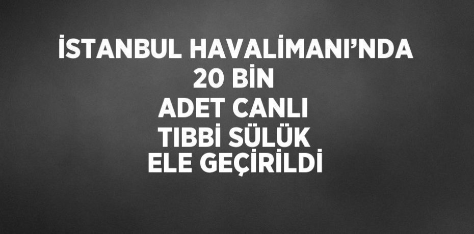 İSTANBUL HAVALİMANI’NDA 20 BİN ADET CANLI TIBBİ SÜLÜK ELE GEÇİRİLDİ