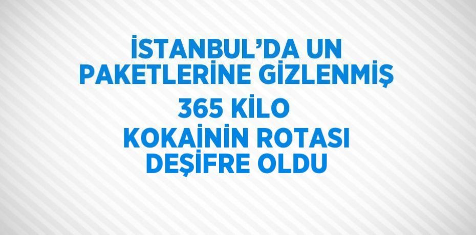 İSTANBUL’DA UN PAKETLERİNE GİZLENMİŞ 365 KİLO KOKAİNİN ROTASI DEŞİFRE OLDU