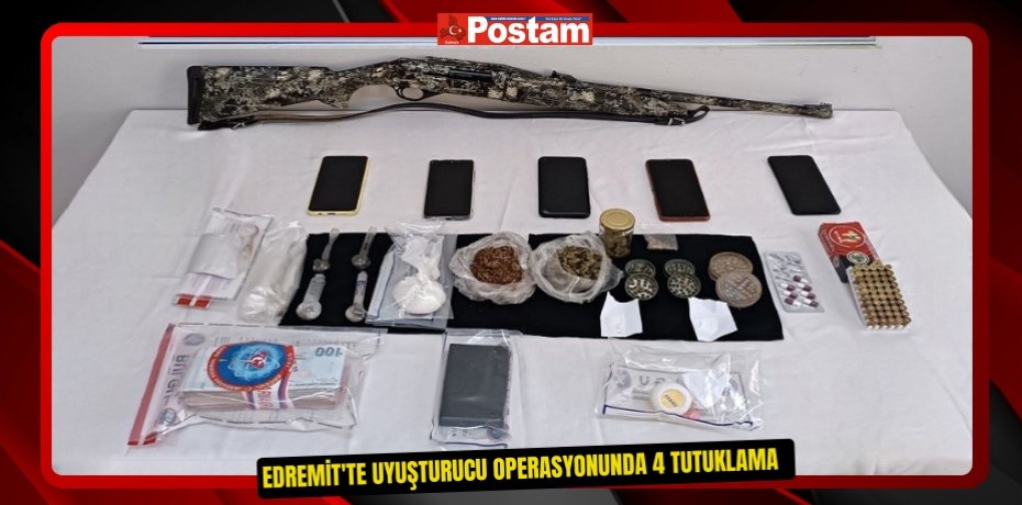 Edremit'te uyuşturucu operasyonunda 4 tutuklama  
