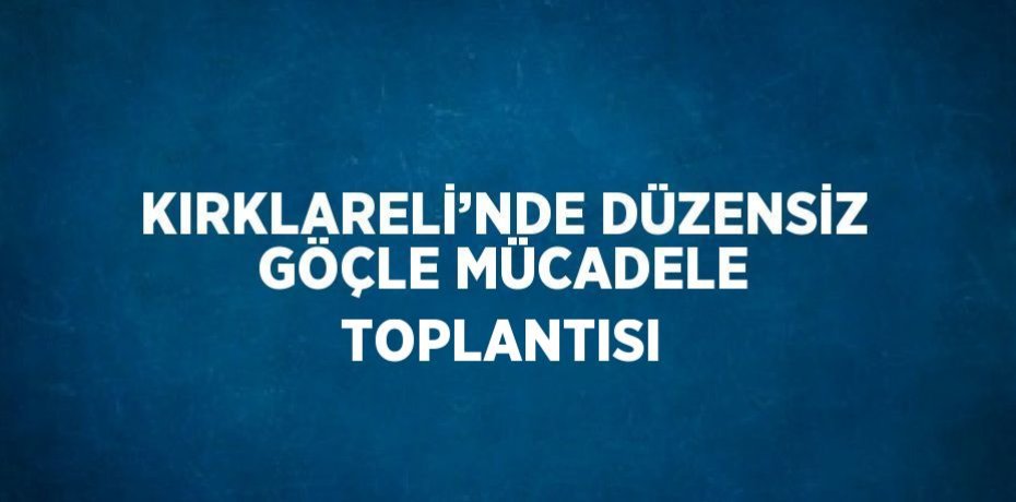 KIRKLARELİ’NDE DÜZENSİZ GÖÇLE MÜCADELE TOPLANTISI