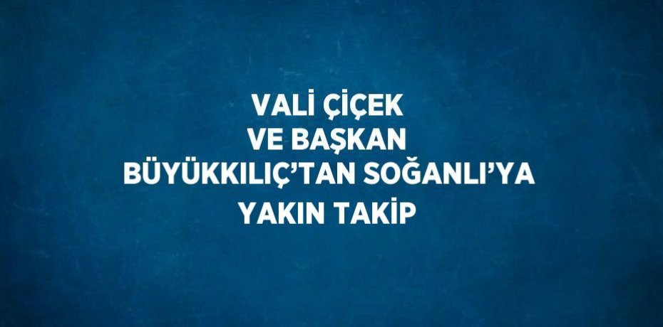 VALİ ÇİÇEK VE BAŞKAN BÜYÜKKILIÇ’TAN SOĞANLI’YA YAKIN TAKİP