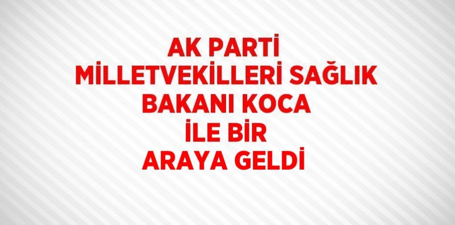 AK PARTİ MİLLETVEKİLLERİ SAĞLIK BAKANI KOCA İLE BİR ARAYA GELDİ