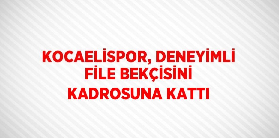 KOCAELİSPOR, DENEYİMLİ FİLE BEKÇİSİNİ KADROSUNA KATTI