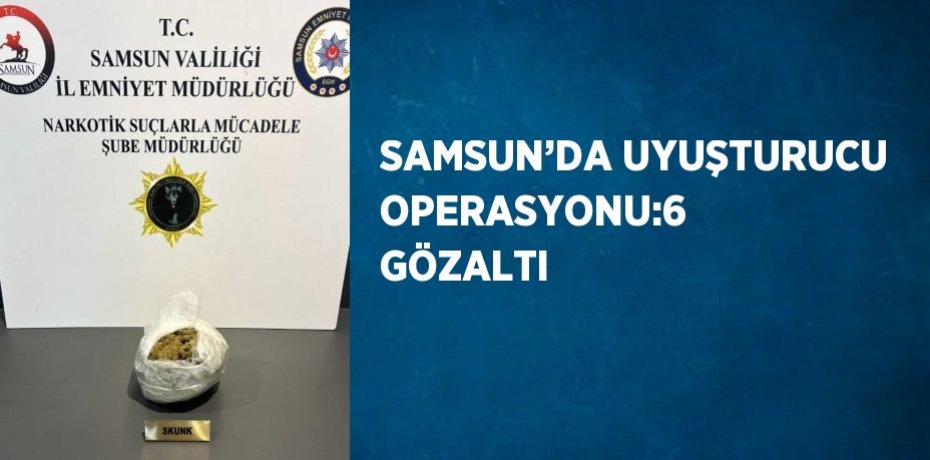 SAMSUN’DA UYUŞTURUCU OPERASYONU:6 GÖZALTI