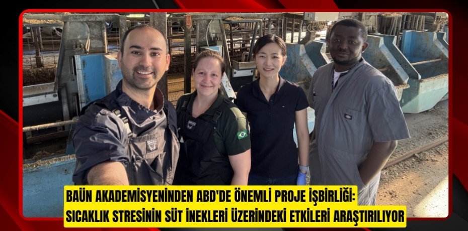 BAÜN AKADEMİSYENİNDEN ABD'DE ÖNEMLİ PROJE İŞBİRLİĞİ: SICAKLIK STRESİNİN SÜT İNEKLERİ ÜZERİNDEKİ ETKİLERİ ARAŞTIRILIYOR