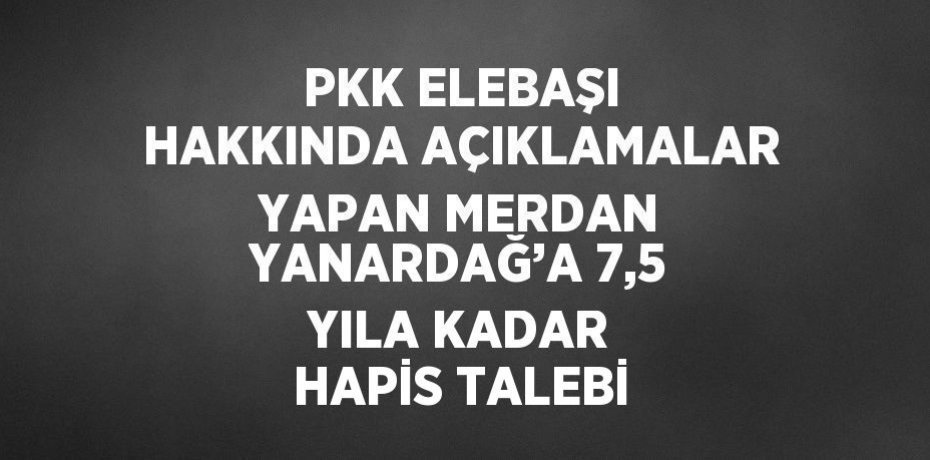 PKK ELEBAŞI HAKKINDA AÇIKLAMALAR YAPAN MERDAN YANARDAĞ’A 7,5 YILA KADAR HAPİS TALEBİ