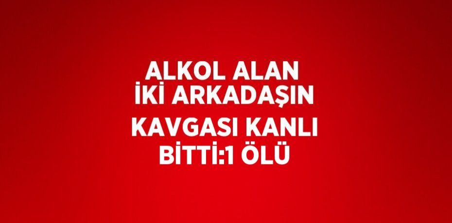 ALKOL ALAN İKİ ARKADAŞIN KAVGASI KANLI BİTTİ:1 ÖLÜ