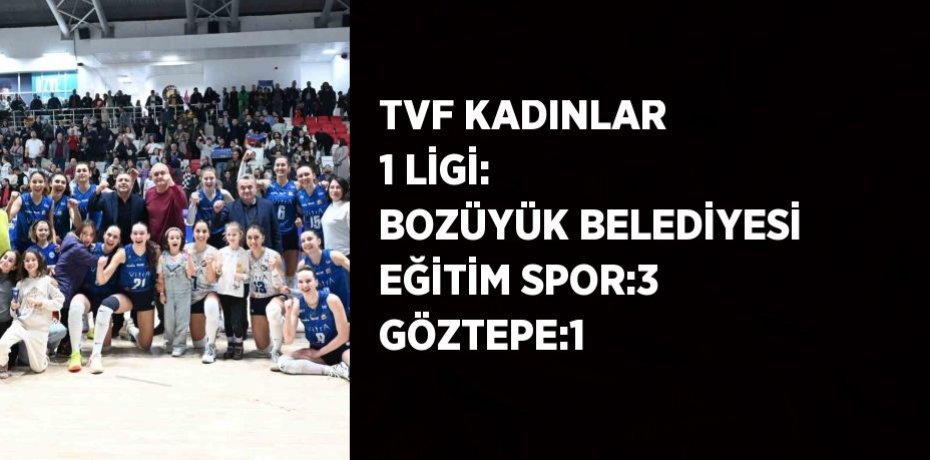 TVF KADINLAR 1 LİGİ: BOZÜYÜK BELEDİYESİ EĞİTİM SPOR:3 GÖZTEPE:1