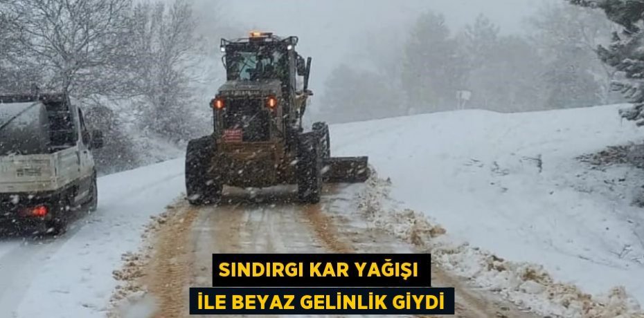 SINDIRGI KAR YAĞIŞI İLE BEYAZ GELİNLİK GİYDİ