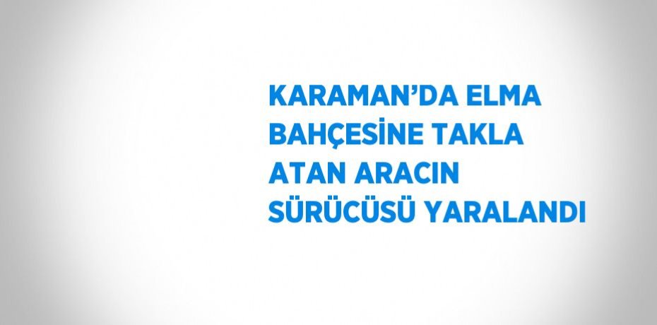 KARAMAN’DA ELMA BAHÇESİNE TAKLA ATAN ARACIN SÜRÜCÜSÜ YARALANDI