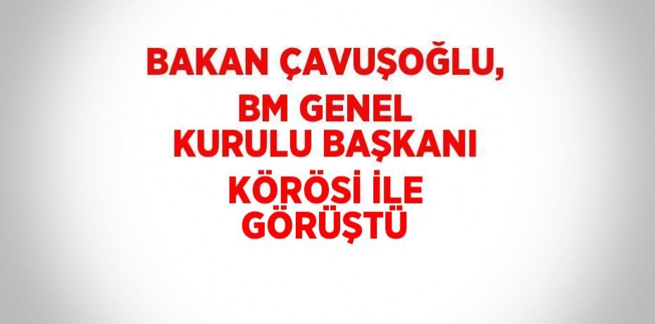 BAKAN ÇAVUŞOĞLU, BM GENEL KURULU BAŞKANI KÖRÖSİ İLE GÖRÜŞTÜ