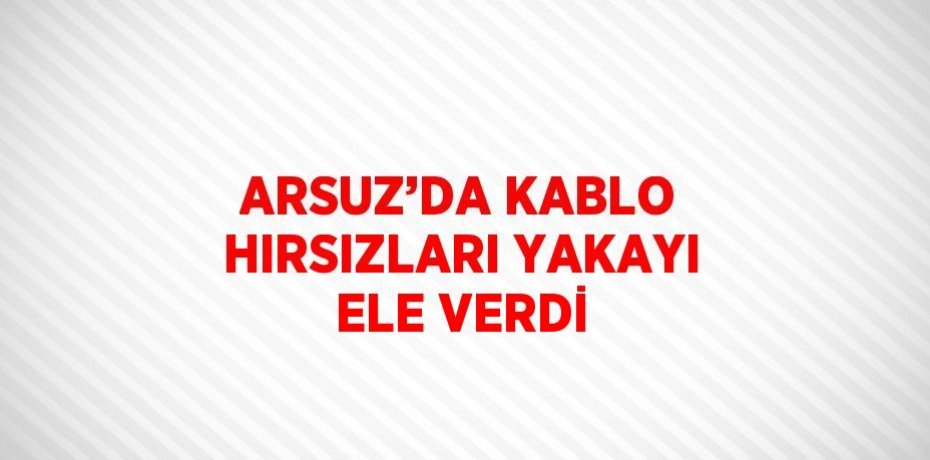 ARSUZ’DA KABLO HIRSIZLARI YAKAYI ELE VERDİ