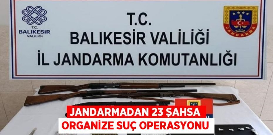 Jandarmadan 23 şahsa organize suç operasyonu