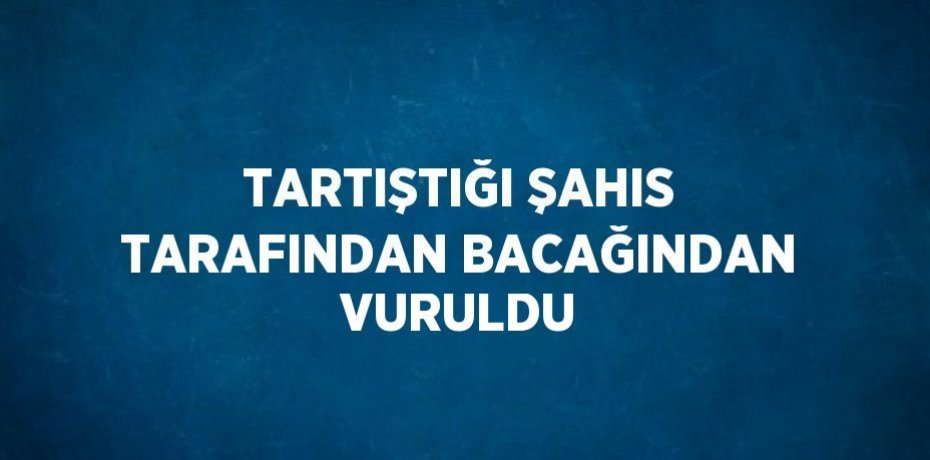 TARTIŞTIĞI ŞAHIS TARAFINDAN BACAĞINDAN VURULDU