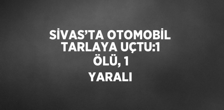SİVAS’TA OTOMOBİL TARLAYA UÇTU:1 ÖLÜ, 1 YARALI