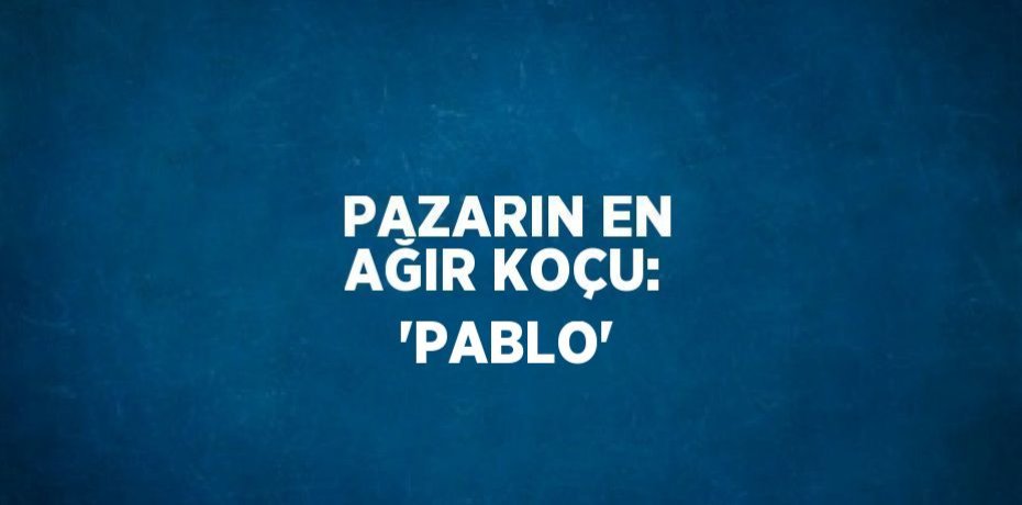 PAZARIN EN AĞIR KOÇU: 'PABLO'