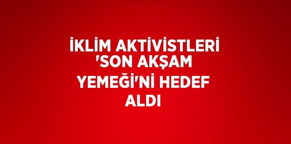İKLİM AKTİVİSTLERİ 'SON AKŞAM YEMEĞİ'Nİ HEDEF ALDI