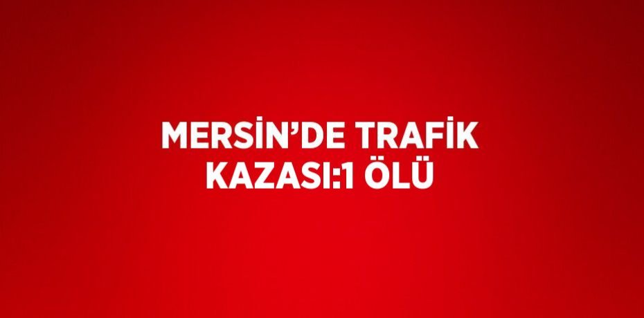 MERSİN’DE TRAFİK KAZASI:1 ÖLÜ