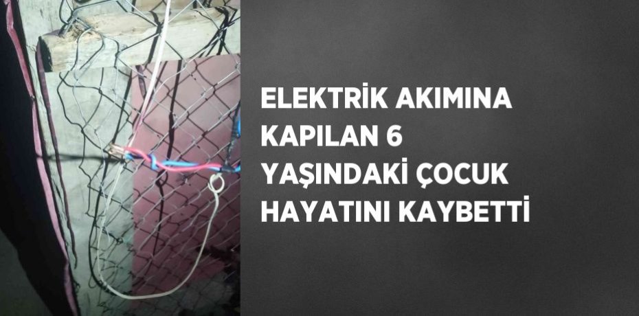 ELEKTRİK AKIMINA KAPILAN 6 YAŞINDAKİ ÇOCUK HAYATINI KAYBETTİ