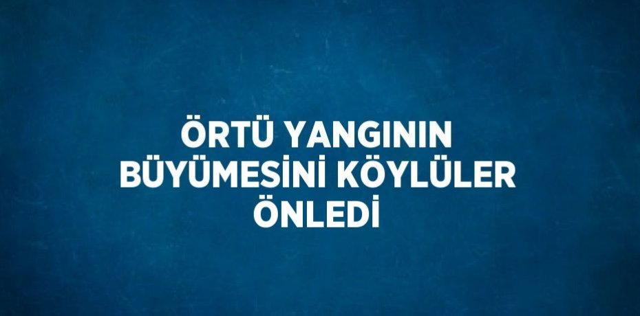 ÖRTÜ YANGININ BÜYÜMESİNİ KÖYLÜLER ÖNLEDİ