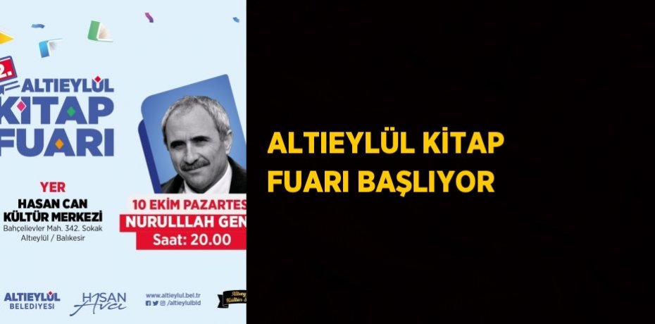 ALTIEYLÜL KİTAP FUARI BAŞLIYOR