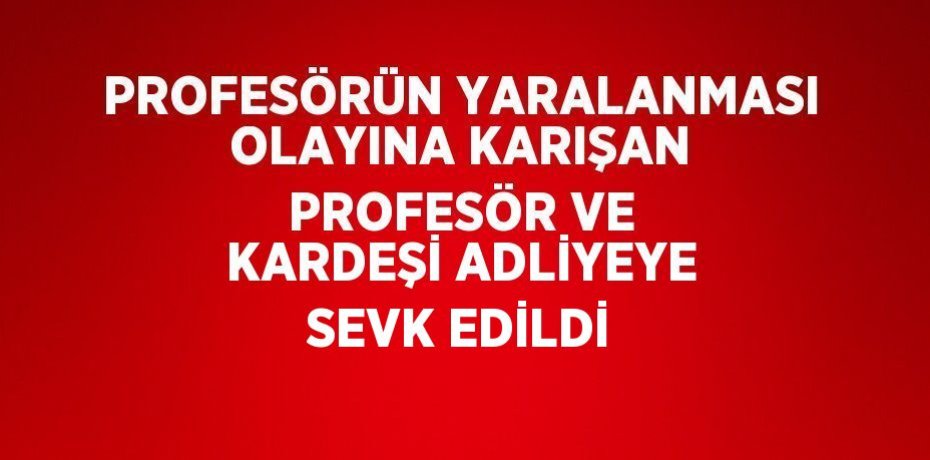 PROFESÖRÜN YARALANMASI OLAYINA KARIŞAN PROFESÖR VE KARDEŞİ ADLİYEYE SEVK EDİLDİ