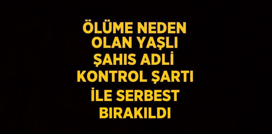 ÖLÜME NEDEN OLAN YAŞLI ŞAHIS ADLİ KONTROL ŞARTI İLE SERBEST BIRAKILDI