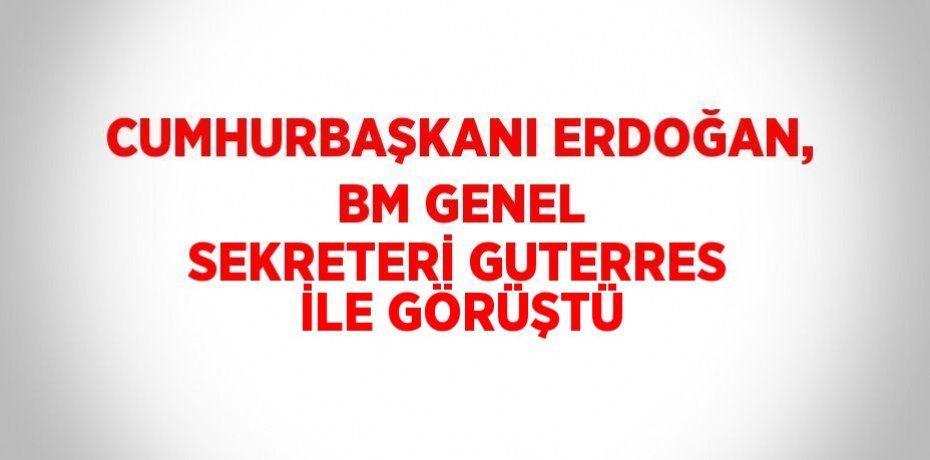 CUMHURBAŞKANI ERDOĞAN, BM GENEL SEKRETERİ GUTERRES İLE GÖRÜŞTÜ
