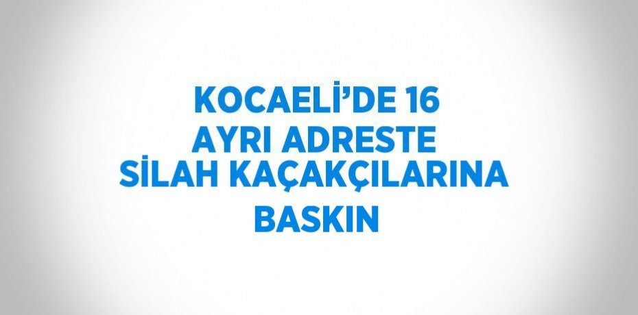 KOCAELİ’DE 16 AYRI ADRESTE SİLAH KAÇAKÇILARINA BASKIN