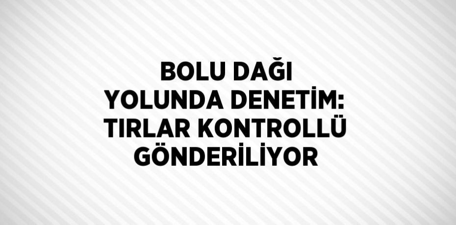 BOLU DAĞI YOLUNDA DENETİM: TIRLAR KONTROLLÜ GÖNDERİLİYOR