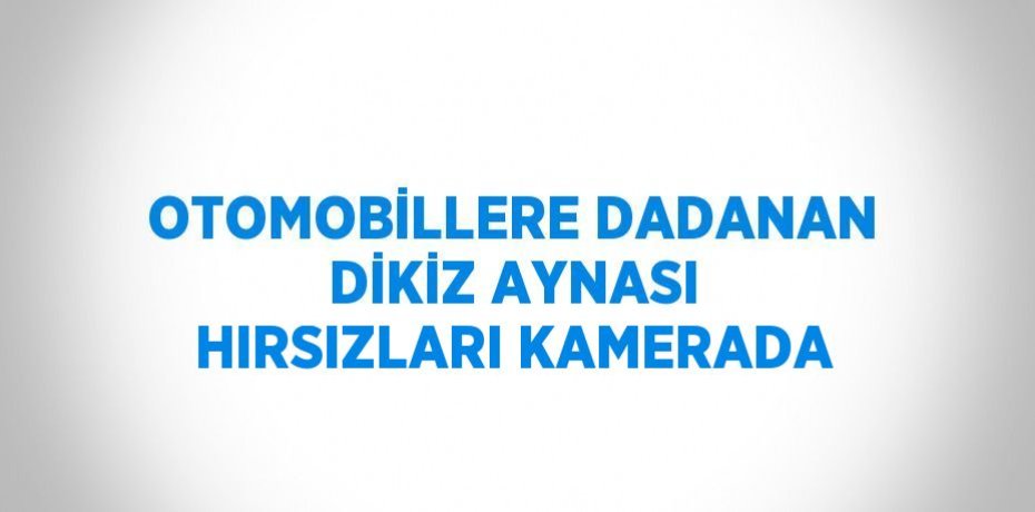 OTOMOBİLLERE DADANAN DİKİZ AYNASI HIRSIZLARI KAMERADA