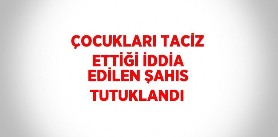 ÇOCUKLARI TACİZ ETTİĞİ İDDİA EDİLEN ŞAHIS TUTUKLANDI