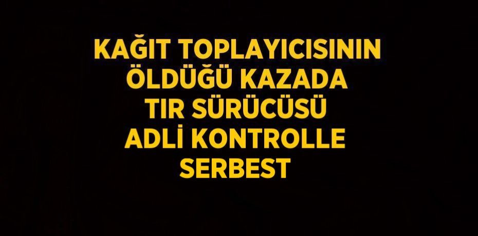 KAĞIT TOPLAYICISININ ÖLDÜĞÜ KAZADA TIR SÜRÜCÜSÜ ADLİ KONTROLLE SERBEST