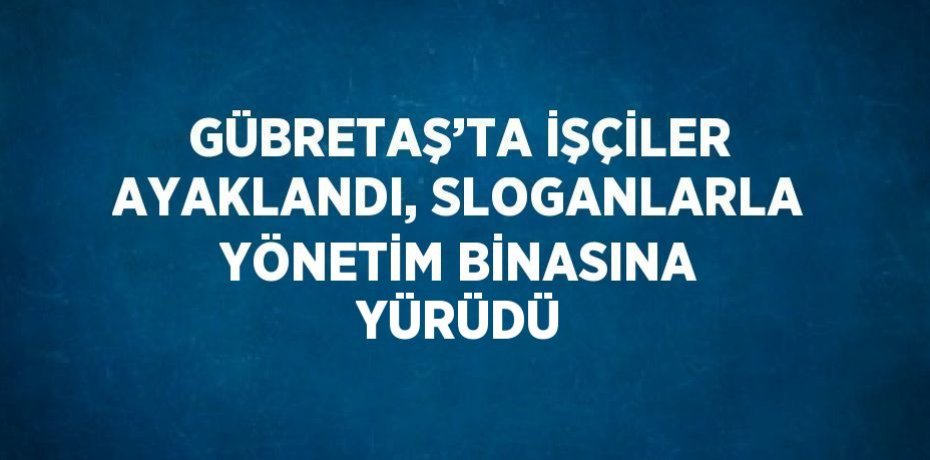 GÜBRETAŞ’TA İŞÇİLER AYAKLANDI, SLOGANLARLA YÖNETİM BİNASINA YÜRÜDÜ