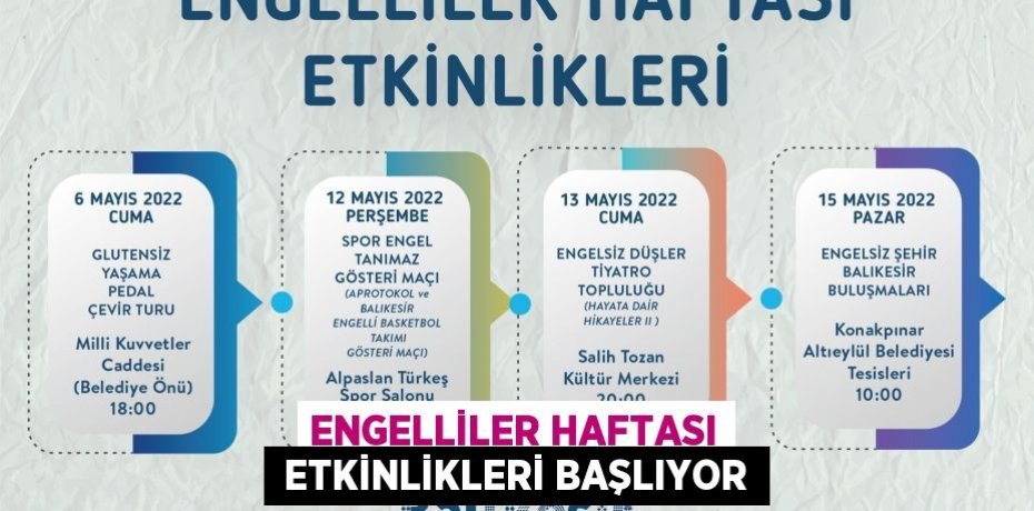 ENGELLİLER HAFTASI  ETKİNLİKLERİ BAŞLIYOR