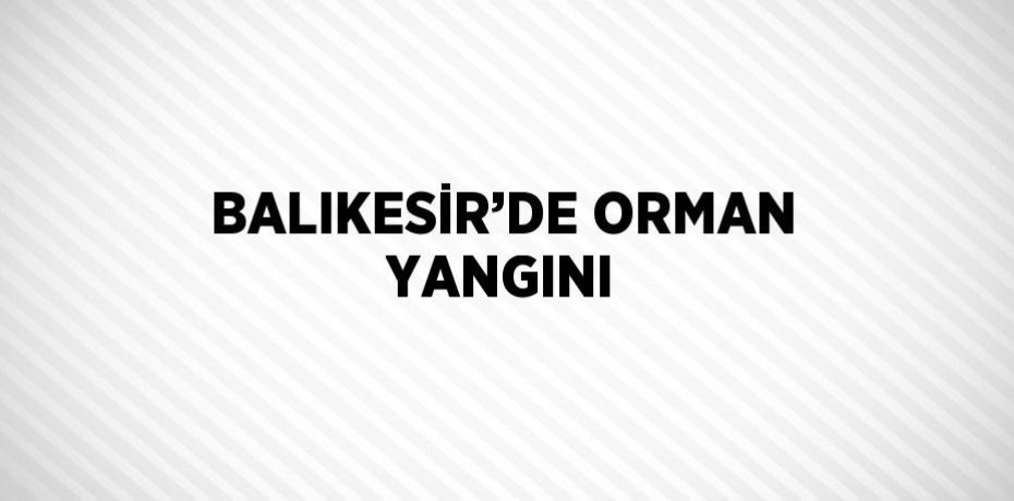 BALIKESİR’DE ORMAN YANGINI