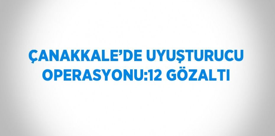 ÇANAKKALE’DE UYUŞTURUCU OPERASYONU:12 GÖZALTI