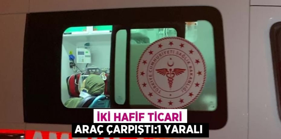 İKİ HAFİF TİCARİ ARAÇ ÇARPIŞTI:1 YARALI