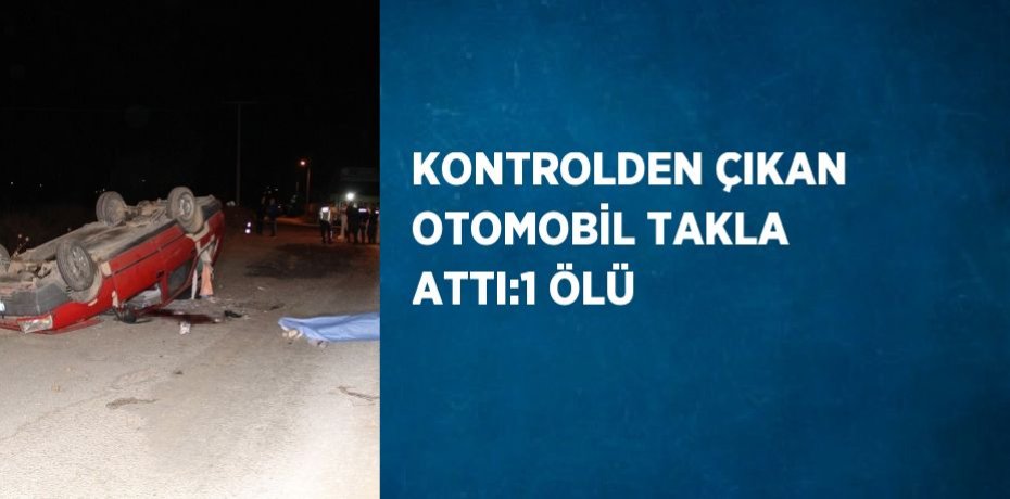 KONTROLDEN ÇIKAN OTOMOBİL TAKLA ATTI:1 ÖLÜ