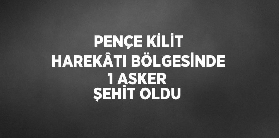 PENÇE KİLİT HAREKÂTI BÖLGESİNDE 1 ASKER ŞEHİT OLDU