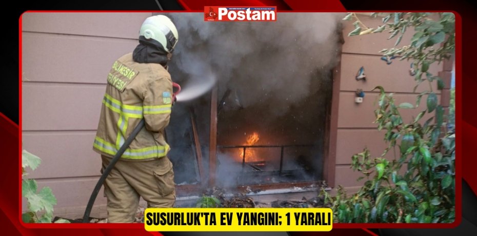 Susurluk'ta ev yangını; 1 yaralı
