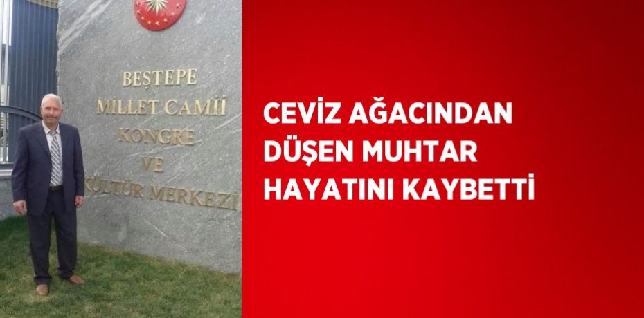 CEVİZ AĞACINDAN DÜŞEN MUHTAR HAYATINI KAYBETTİ